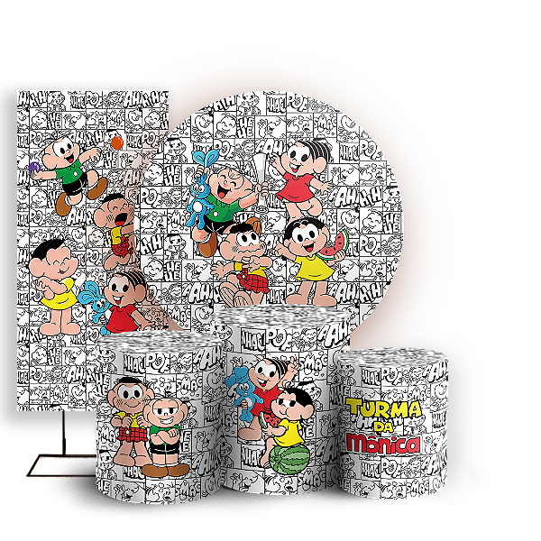 KIT Redondo Trio e Faixa - Turma da Monica - Sublimado 3D