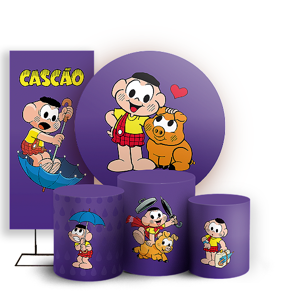 KIT Redondo Trio e Faixa - Cascão   Turma da Monica - Sublimado 3D