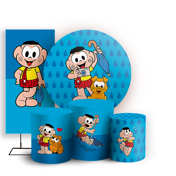 KIT Redondo Trio e Faixa - Cascão   Turma da Monica - Sublimado 3D