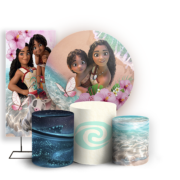 KIT Redondo Trio e Faixa - Moana - Sublimado 3D