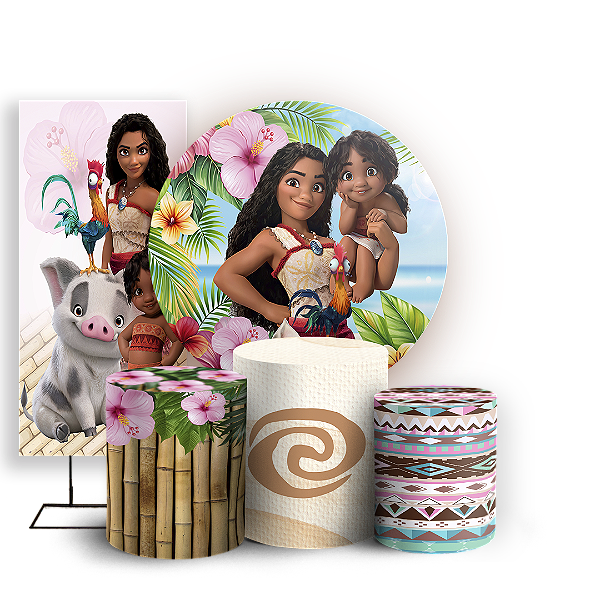 KIT Redondo Trio e Faixa - Moana - Sublimado 3D