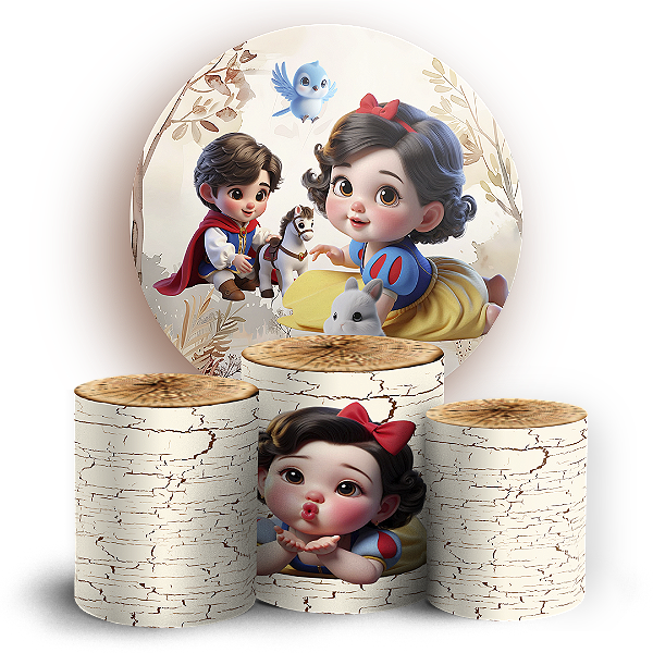 KIT Redondo e Trio - Branca De Neve - Sublimado 3D