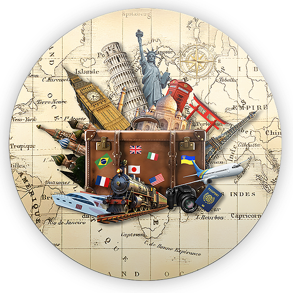 Painel Redondo - Mapa Viagens - Sublimado 3D