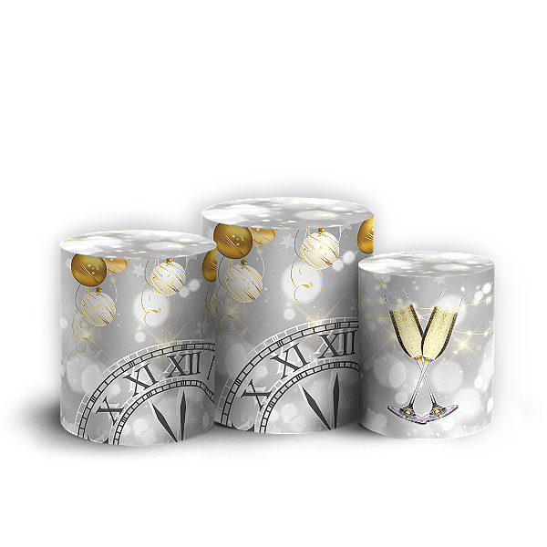 Capas Trio Cilindro Sublimado Vest Facil - Ano Novo