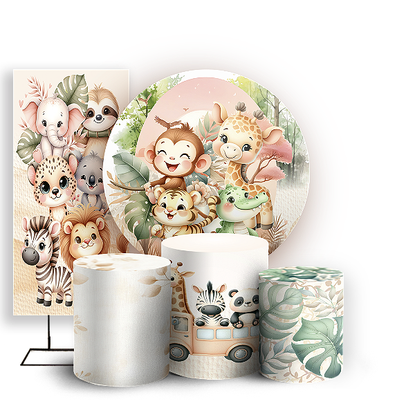 KIT Redondo Trio e Faixa - Safari - Sublimado 3D