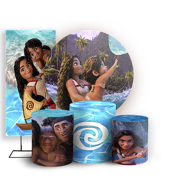 KIT Redondo Trio e Faixa - Moana - Sublimado 3D