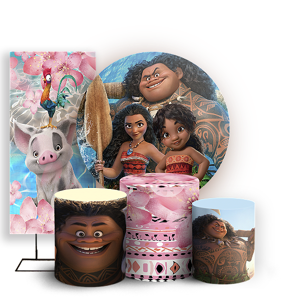 KIT Redondo Trio e Faixa - Moana - Sublimado 3D