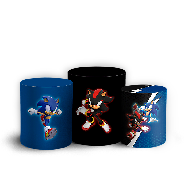 Capas Trio Cilindro Sublimado Vest Facil - Sonic Shadow