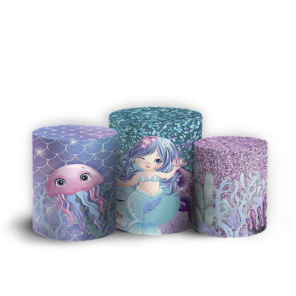 Capas Trio Cilindro Sublimado Vest Facil - Sereia