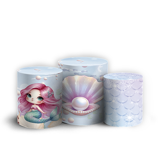 Capas Trio Cilindro Sublimado Vest Facil - Sereia