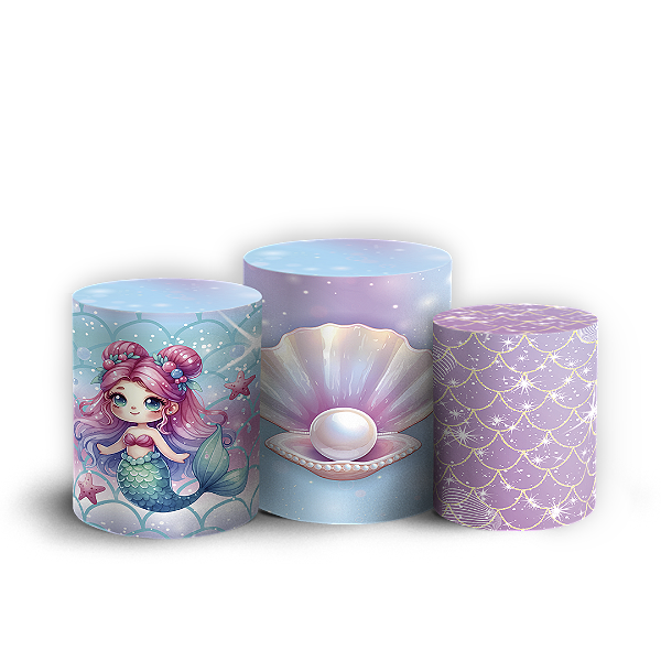 Capas Trio Cilindro Sublimado Vest Facil - Sereia