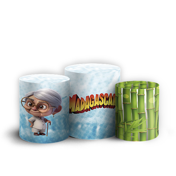 Capas Trio Cilindro Sublimado Vest Facil - Madagascar