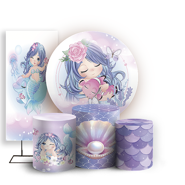 KIT Redondo Trio e Faixa - Sereia - Sublimado 3D