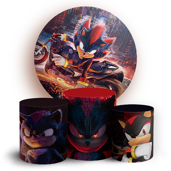 KIT Redondo e Trio - Sonic Shadow - Sublimado 3D