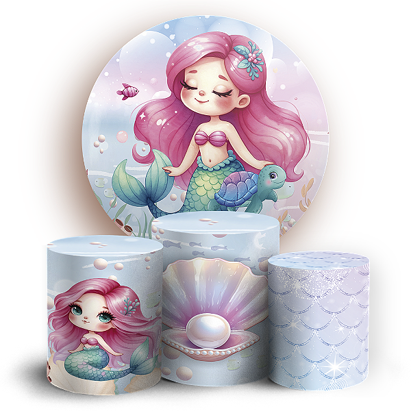 KIT Redondo e Trio - Sereia - Sublimado 3D