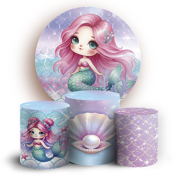 KIT Redondo e Trio - Sereia - Sublimado 3D