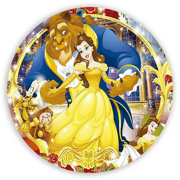 Capa Mini Painel Sublimado - Princesa Bela e a Fera