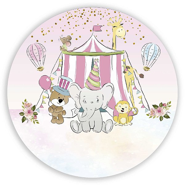 Mini Painel - Circo Animais - Sublimado 3D