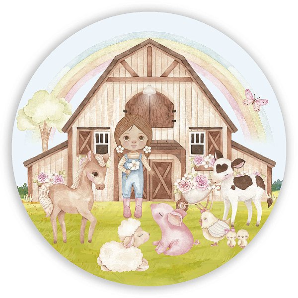 Mini Painel - Fazendinha Menina - Sublimado 3D