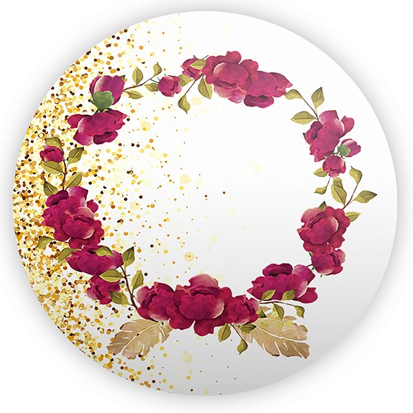 Mini Painel - Floral Marsala - Sublimado 3D