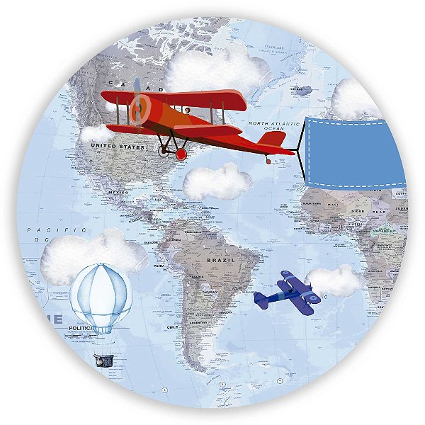 Mini Painel - Mapa Aviao - Sublimado 3D