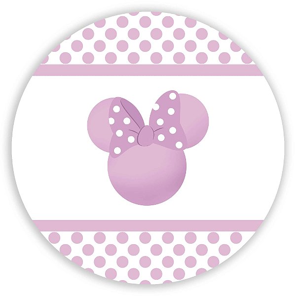 Mini Painel - Minnie Silhueta Rosa - Sublimado 3D