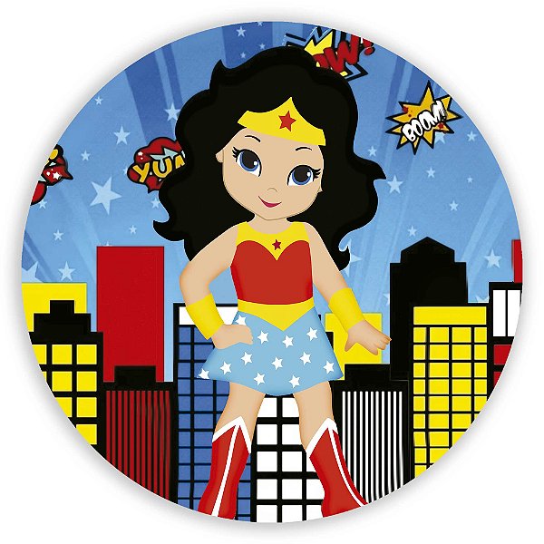 Mini Painel - Mulher Maravilha Cute - Sublimado 3D