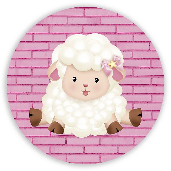 Mini Painel - Ovelha Rosa - Sublimado 3D