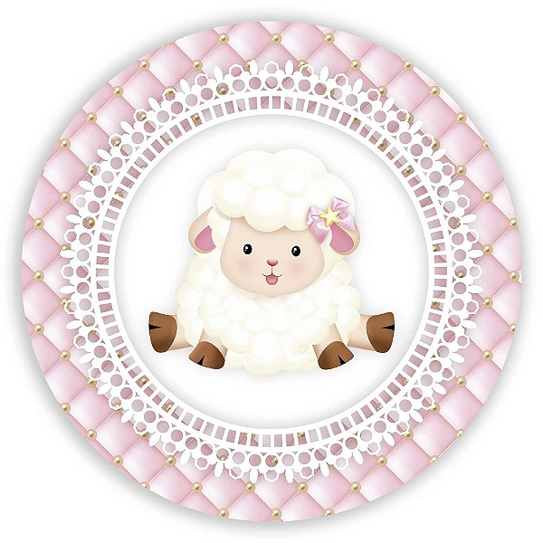 Capa Mini Painel Sublimado - Ovelhinha Rosa