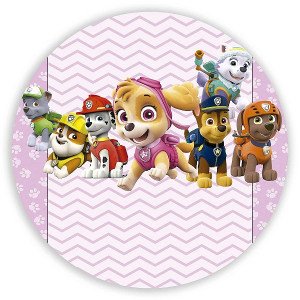 Capa Mini Painel Sublimado - Patrulha Canina Rosa