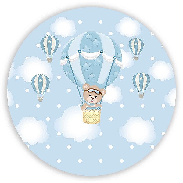 Mini Painel - Ursinho Balao Azul - Sublimado 3D