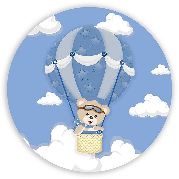 Mini Painel - Ursinho Baloeiro Azul - Sublimado 3D