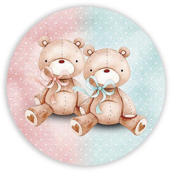 Mini Painel - Ursinhos Chá Revelação - Sublimado 3D