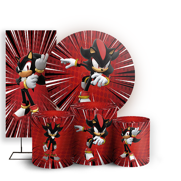 KIT Redondo Trio e Faixa - Sonic Shadow - Sublimado 3D