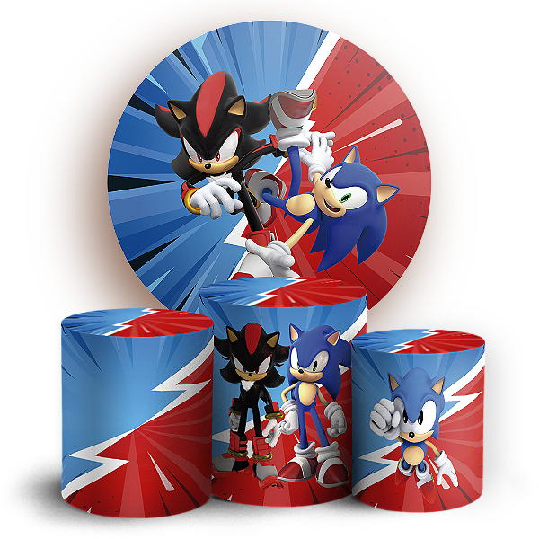 KIT Redondo e Trio - Sonic Shadow - Sublimado 3D