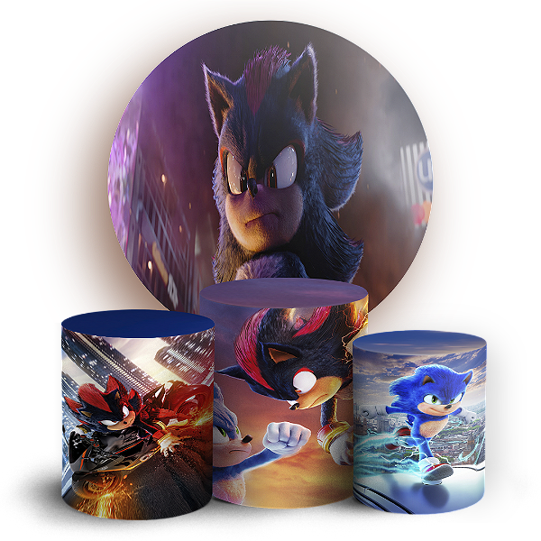 KIT Redondo e Trio - Sonic Shadow - Sublimado 3D