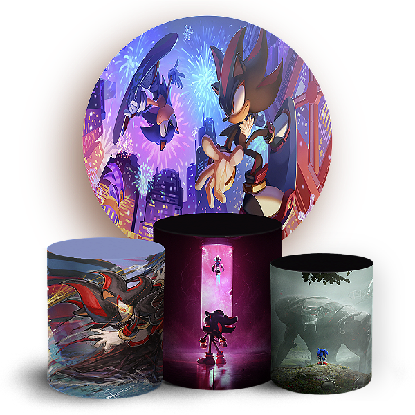 KIT Redondo e Trio - Sonic Shadow - Sublimado 3D