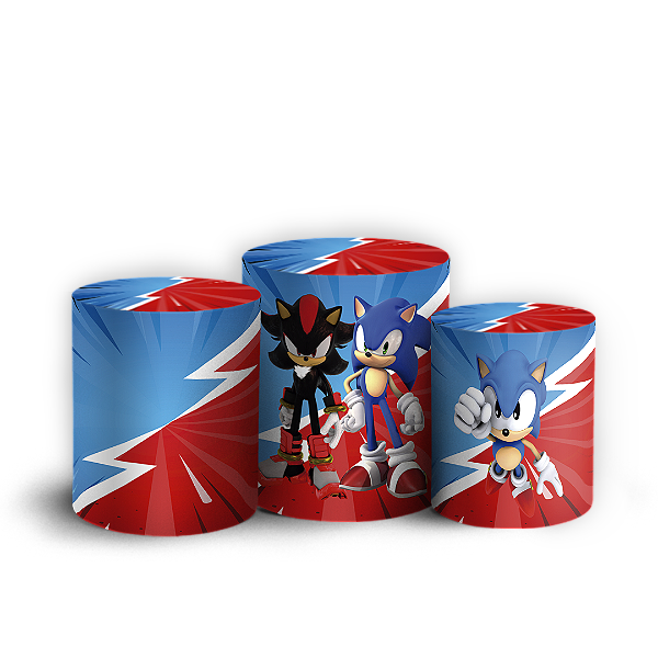 Capas Trio Cilindro Sublimado Vest Facil - Sonic Shadow