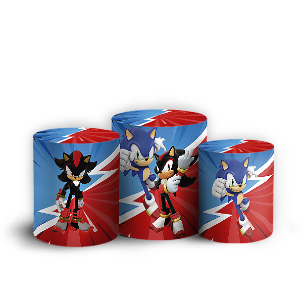 Capas Trio Cilindro Sublimado Vest Facil - Sonic Shadow
