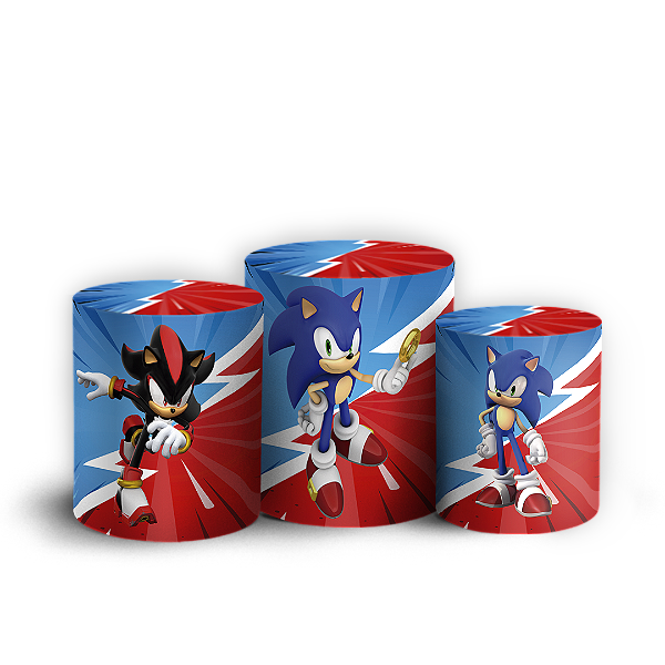 Capas Trio Cilindro Sublimado Vest Facil - Sonic Shadow