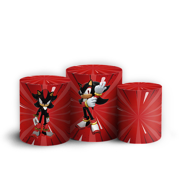 Capas Trio Cilindro Sublimado Vest Facil - Sonic Shadow