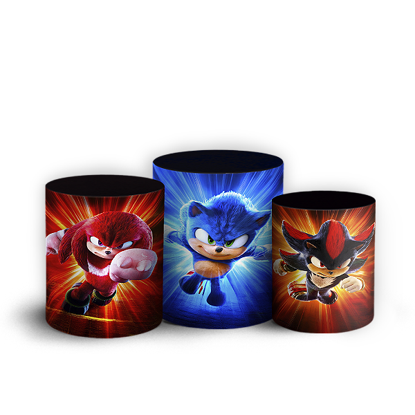 Capas Trio Cilindro Sublimado Vest Facil - Sonic Shadow