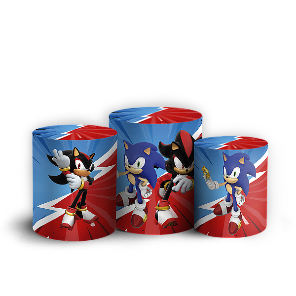 Capas Trio Cilindro Sublimado Vest Facil - Sonic Shadow