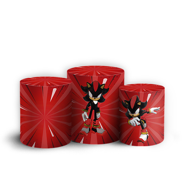 Capas Trio Cilindro Sublimado Vest Facil - Sonic Shadow