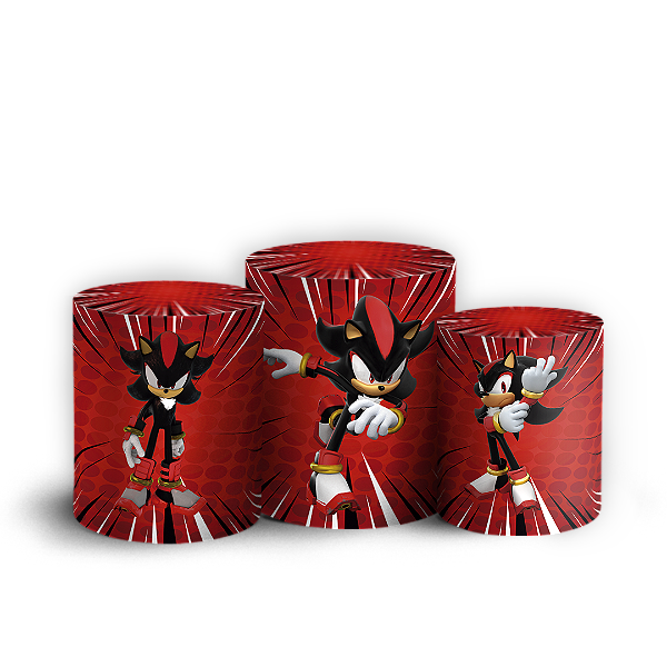 Capas Trio Cilindro Sublimado Vest Facil - Sonic Shadow