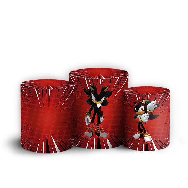 Capas Trio Cilindro Sublimado Vest Facil - Sonic Shadow