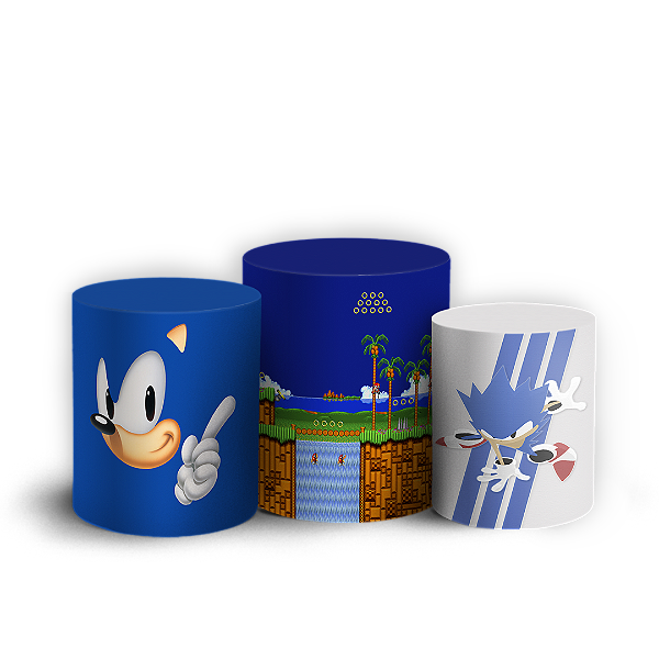 Capas Trio Cilindro Sublimado Vest Facil - Sonic