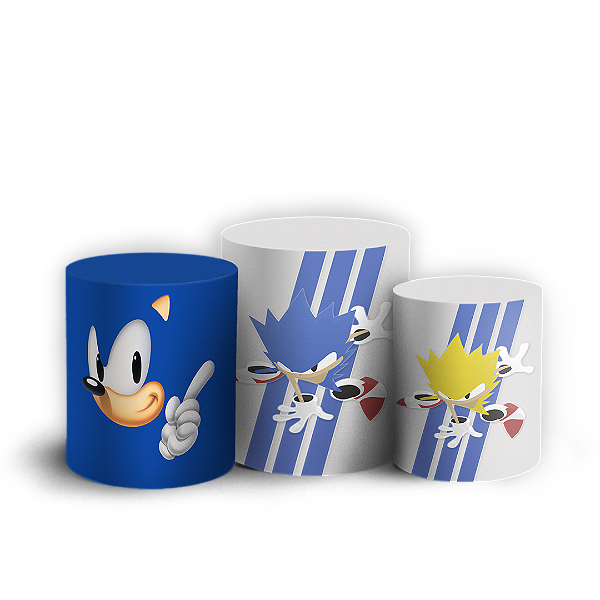 Capas Trio Cilindro Sublimado Vest Facil - Sonic