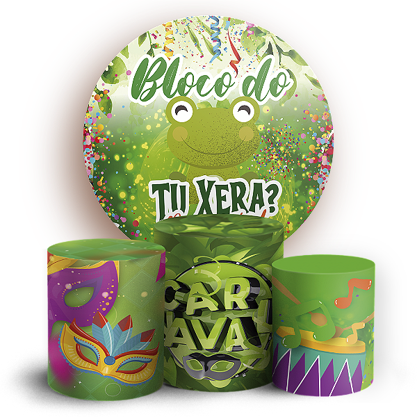 Capas Painel Redondo e Trio Cilindro Sublimado - Carnaval