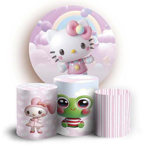 KIT Redondo e Trio - Hello Kitty - Sublimado 3D